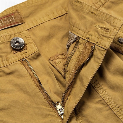 Men's Multi Pocket Plain Cargo Shorts
