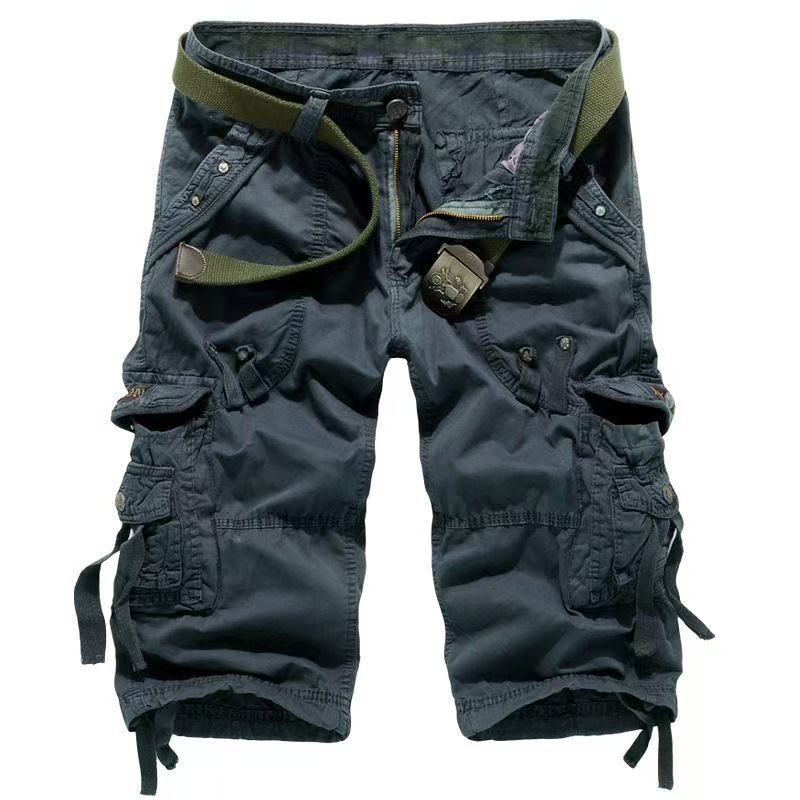 Men's Multi Pocket Plain Cargo Shorts