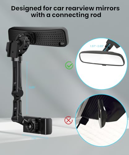 Phonery DriveEase ® Rear View Mirror Phone Holder