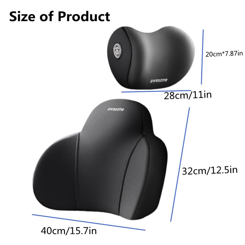 Phonery ErgoEase ®  Car Seat Headrest & Lumbar Support Kit