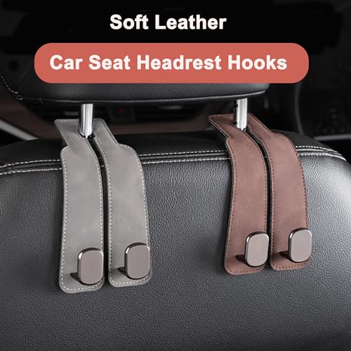 Phonery HookMate ® Headrest Hooks for Car 4 Pack