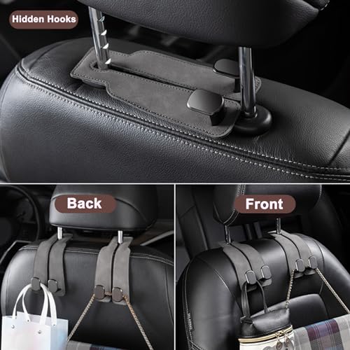 Phonery HookMate ® Headrest Hooks for Car 4 Pack