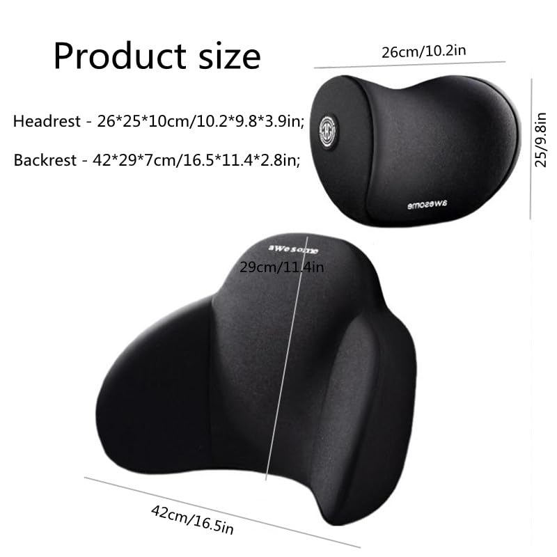 Phonery ErgoEase ®  Car Seat Headrest & Lumbar Support Kit