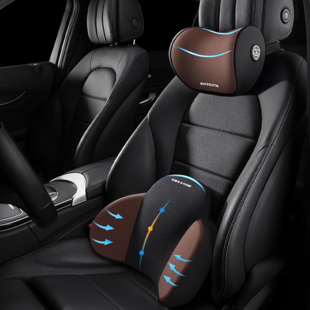 Phonery ErgoEase ®  Car Seat Headrest & Lumbar Support Kit
