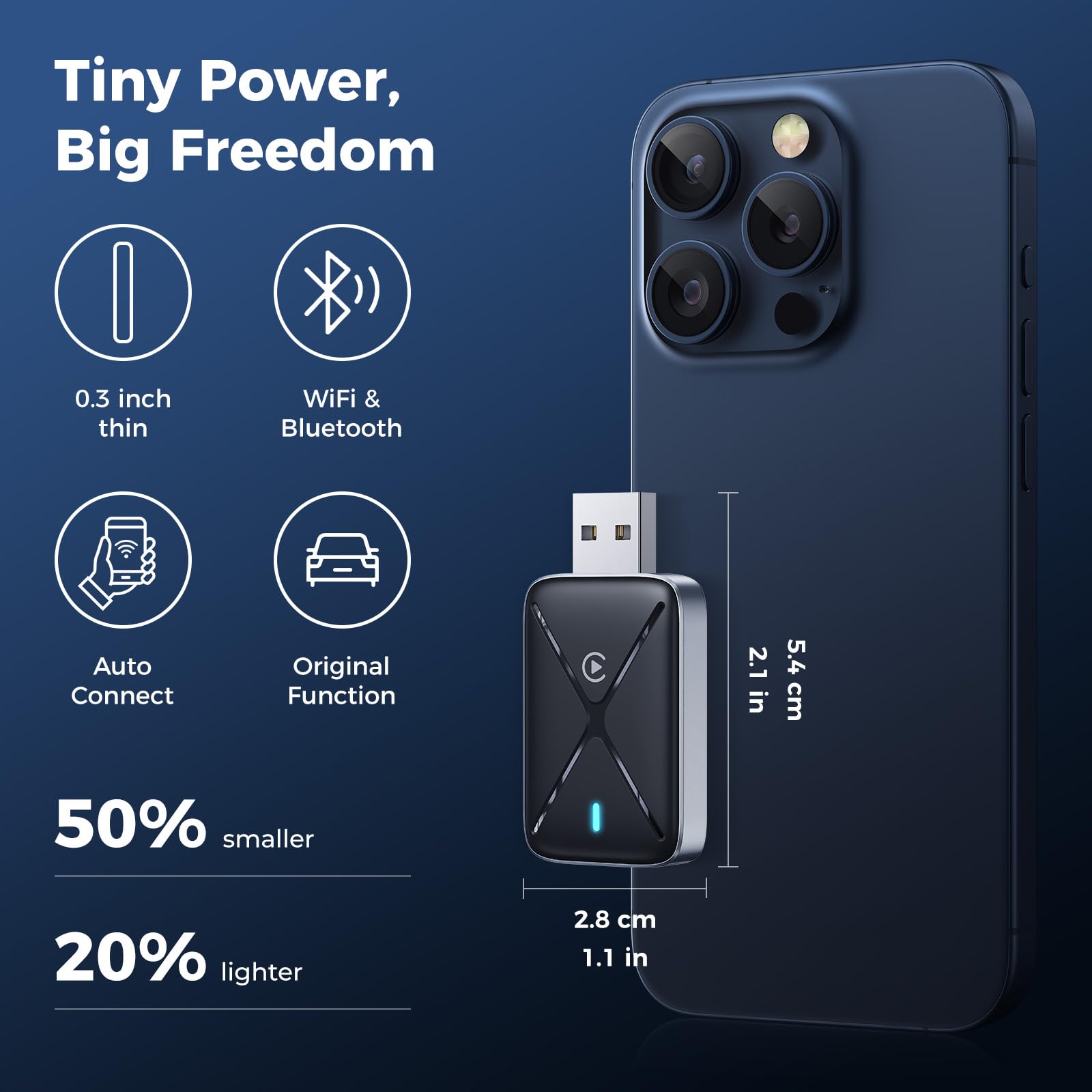 Phonery CarPlay Plus ® Wireless CarPlay Adapter for iPhone