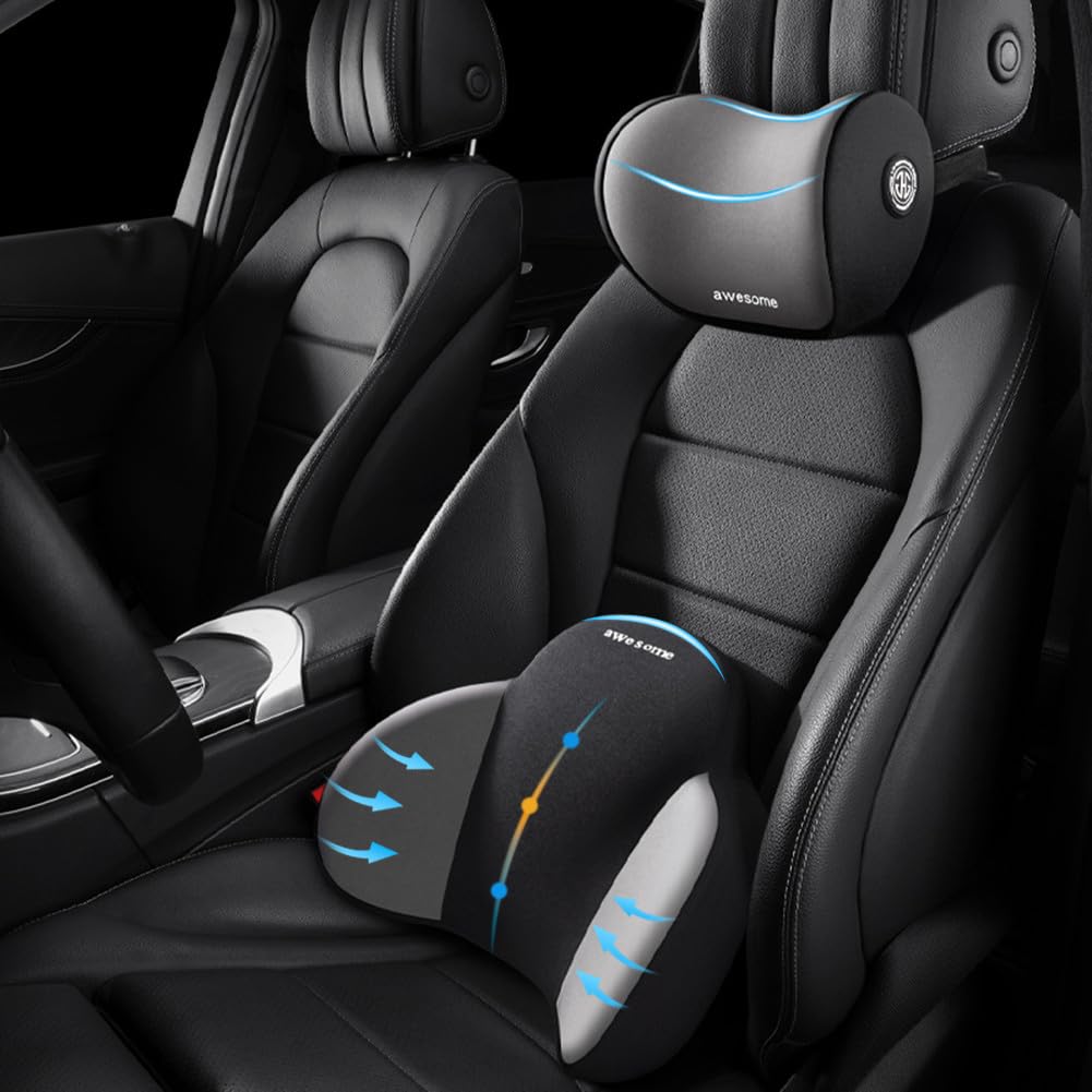 Phonery ErgoEase ®  Car Seat Headrest & Lumbar Support Kit