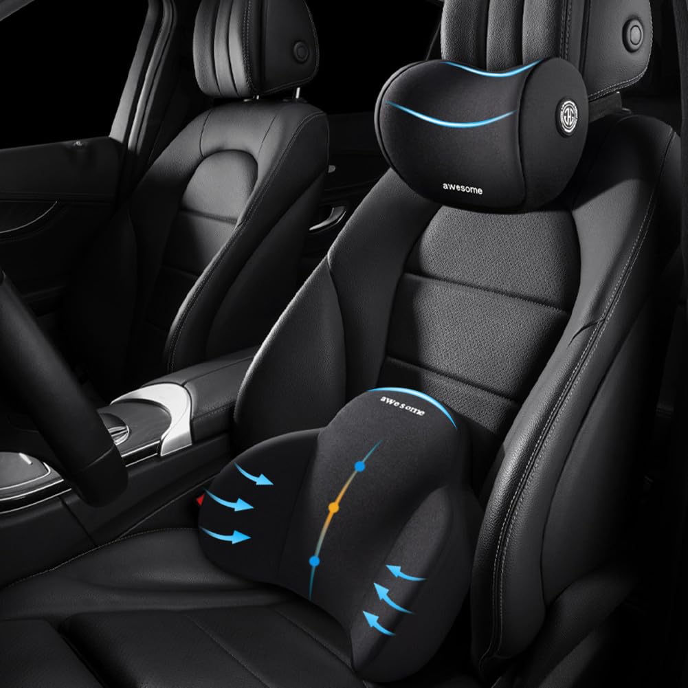 Phonery ErgoEase ®  Car Seat Headrest & Lumbar Support Kit