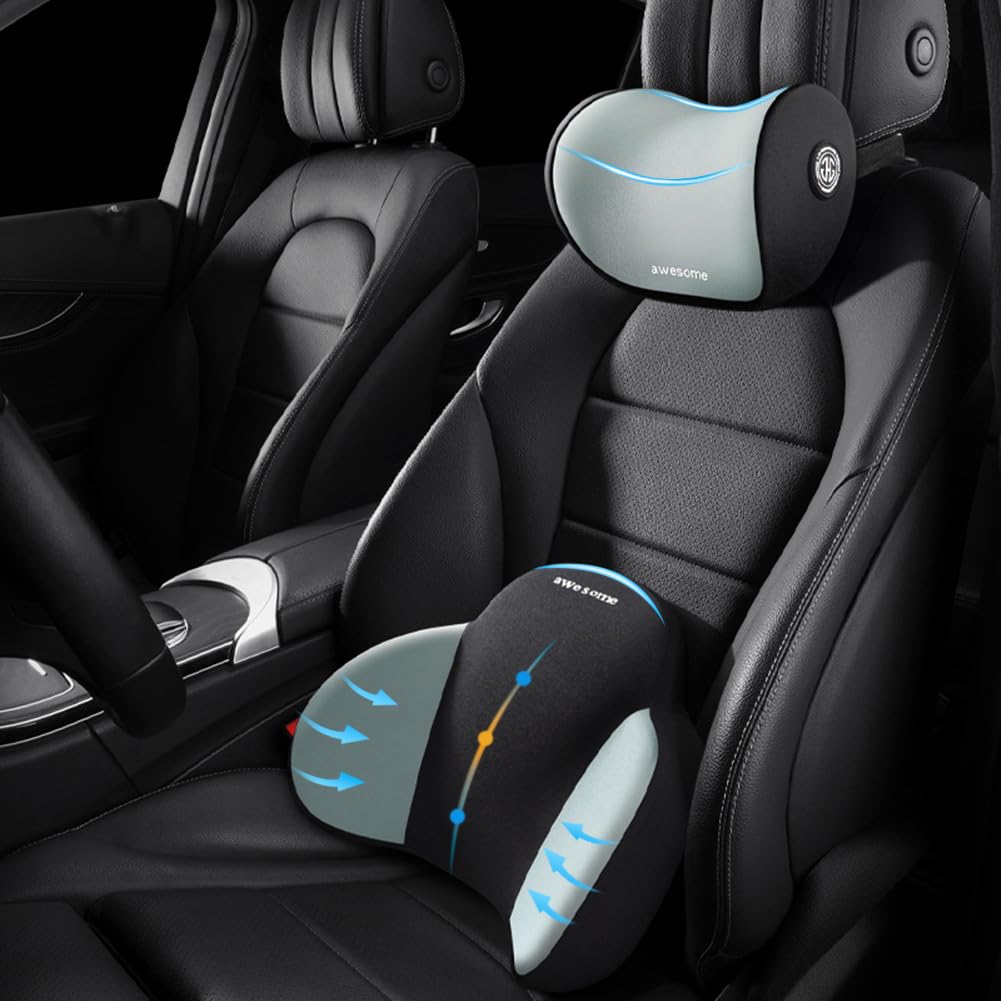 Phonery ErgoEase ®  Car Seat Headrest & Lumbar Support Kit