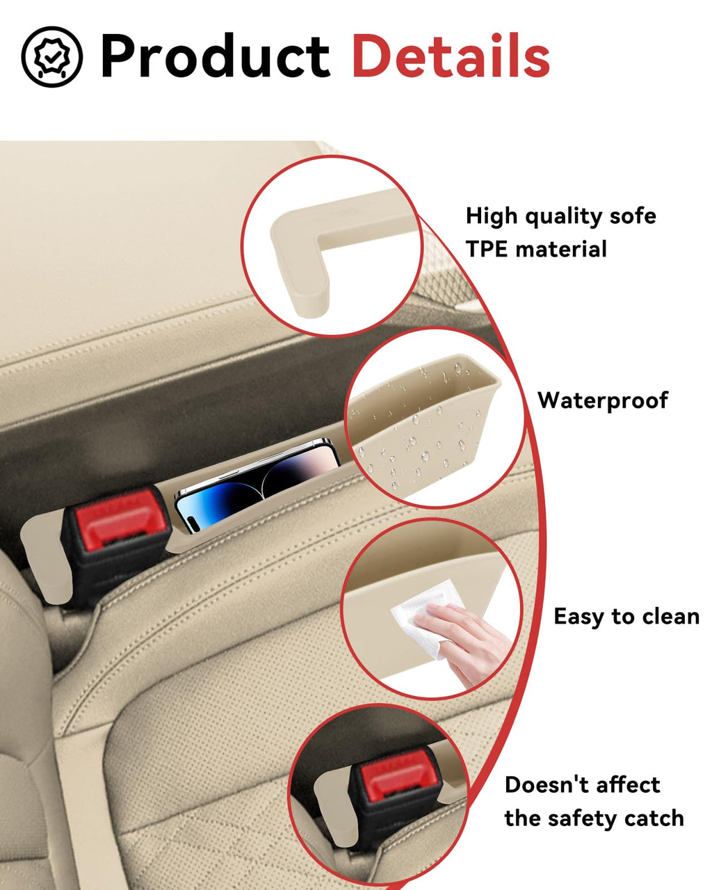 Phonery DropStop ® Best Car Seat Gap Filler