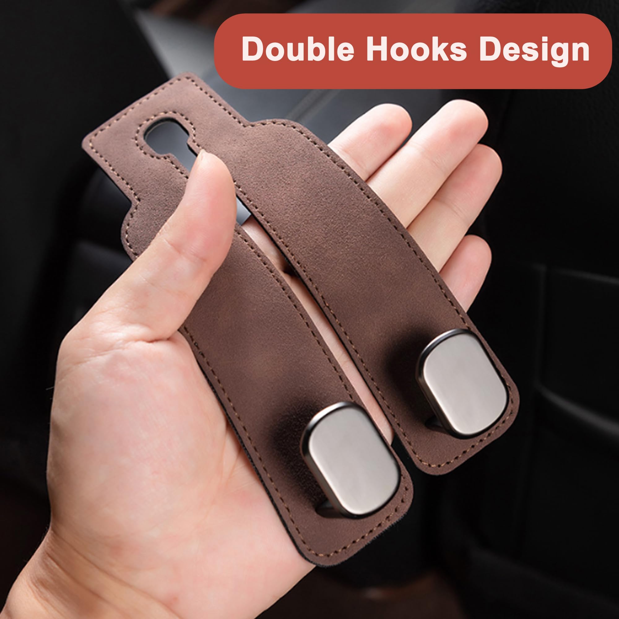 Phonery HookMate ® Headrest Hooks for Car 4 Pack