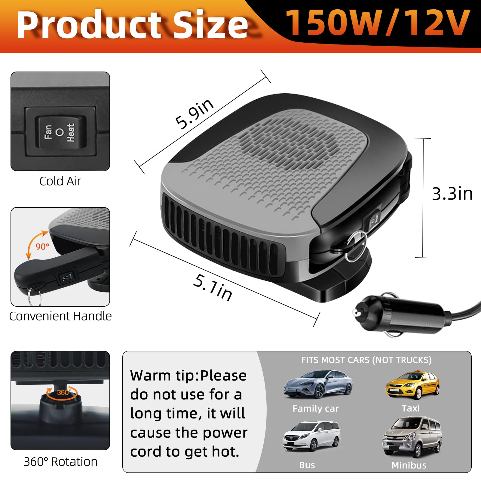 Phonery HotDrive ® Car Windshield Heater