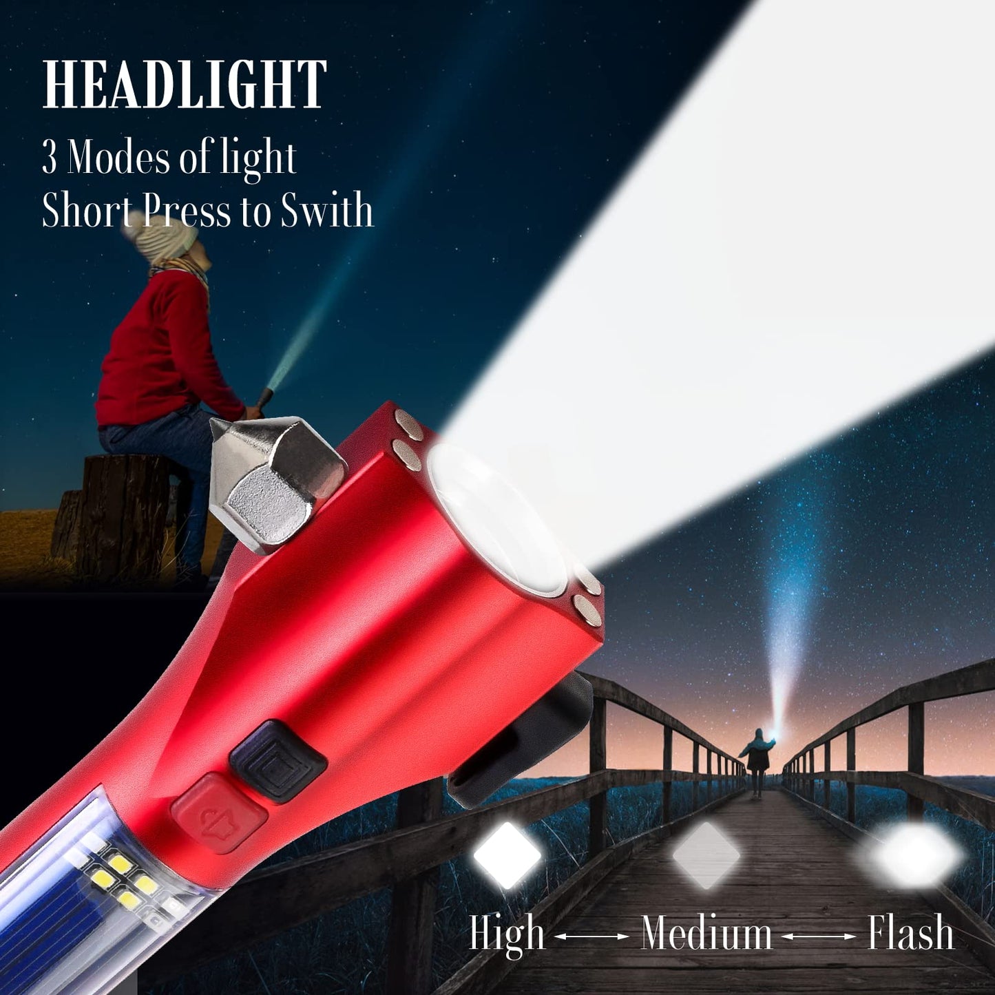 Phonery RescueTorch ® Safety Hammer For Car