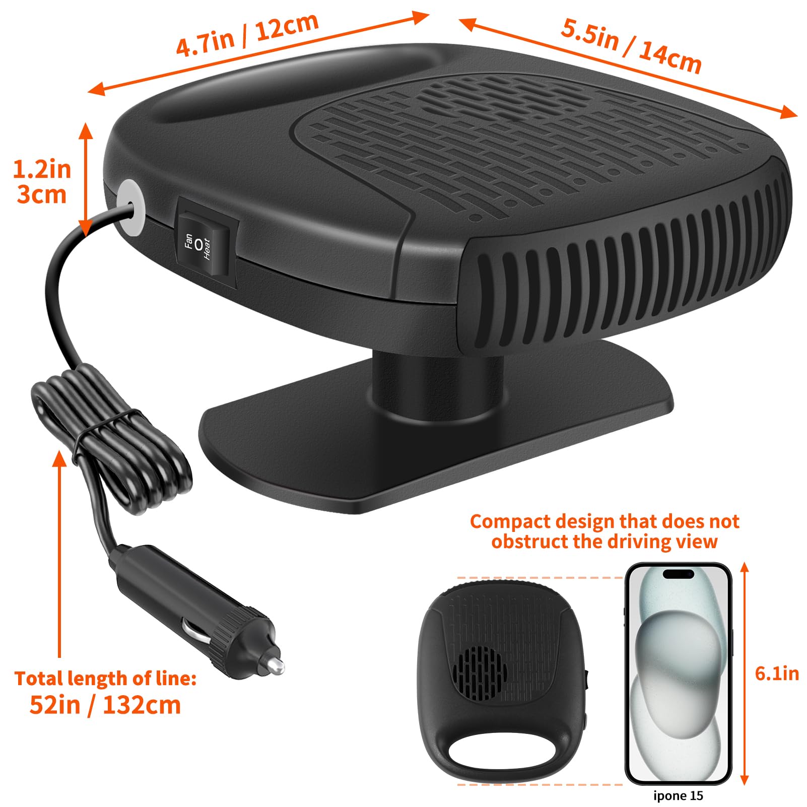 Phonery TurboHeat ® Car Heater Defroster