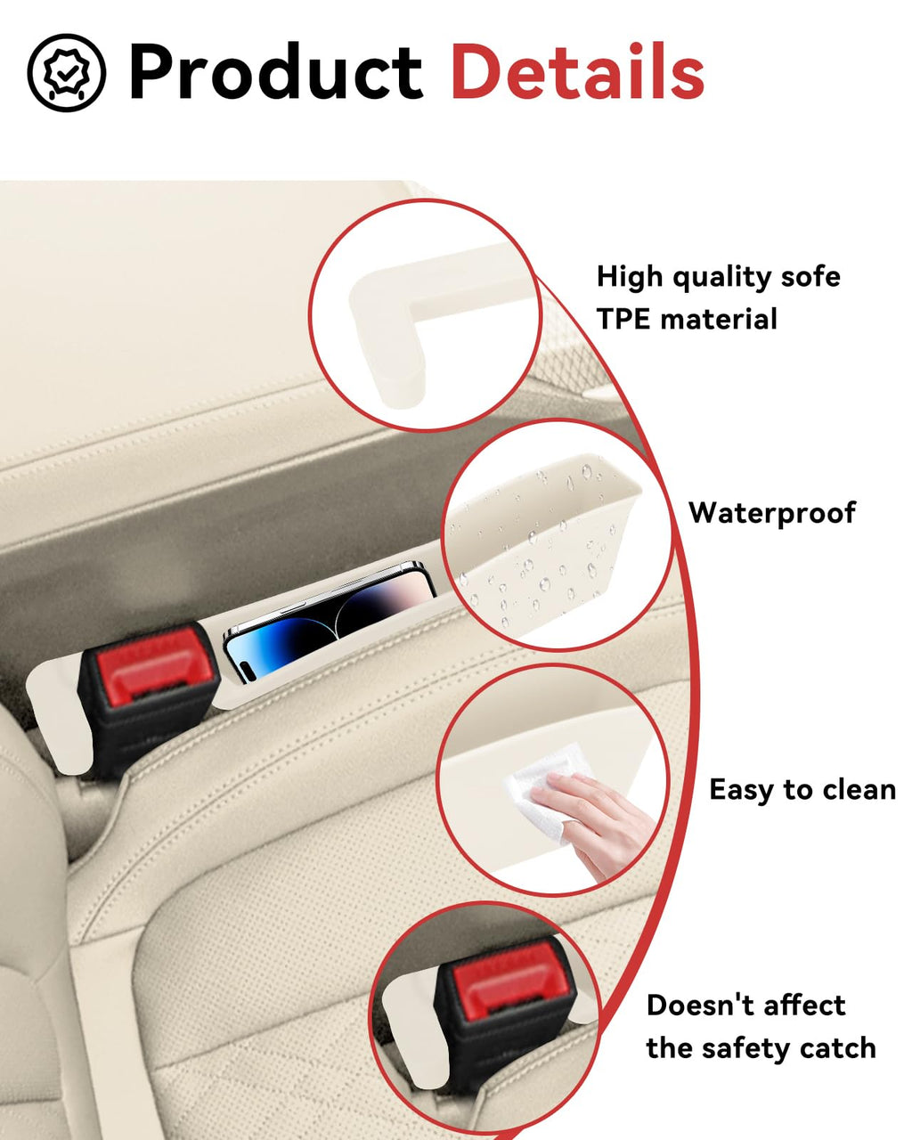 Phonery DropStop ® Best Car Seat Gap Filler