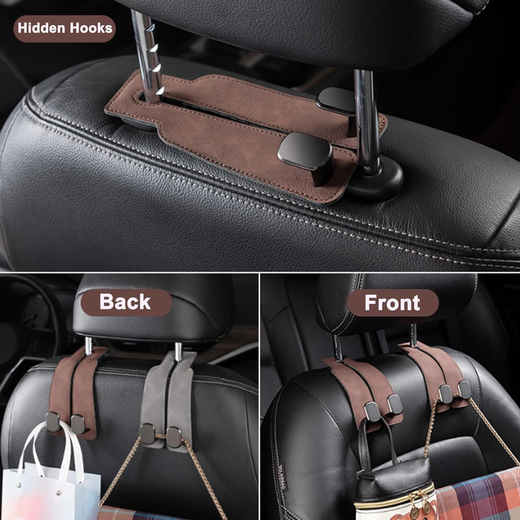 Phonery HookMate ® Headrest Hooks for Car 4 Pack