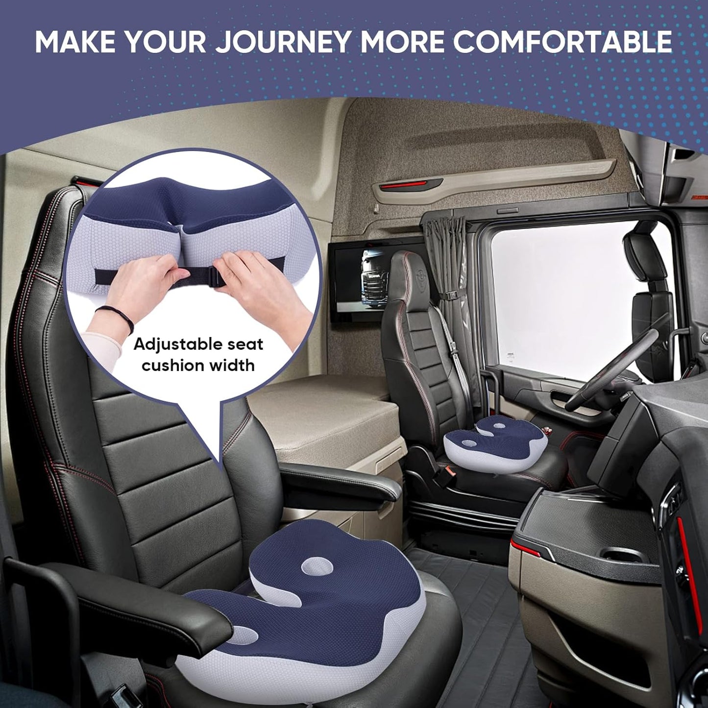 Phonery RoadEase ® Trucker Seat Cushion for Long Sitting