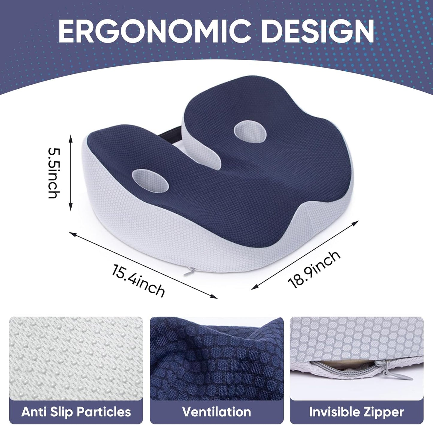 Phonery RoadEase ® Trucker Seat Cushion for Long Sitting