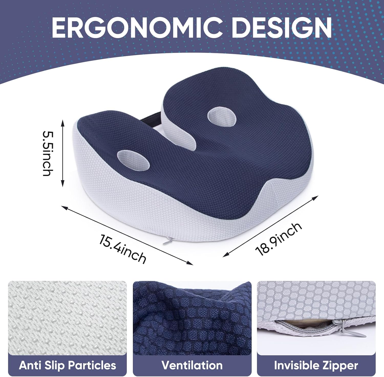 Phonery RoadEase ® Trucker Seat Cushion for Long Sitting