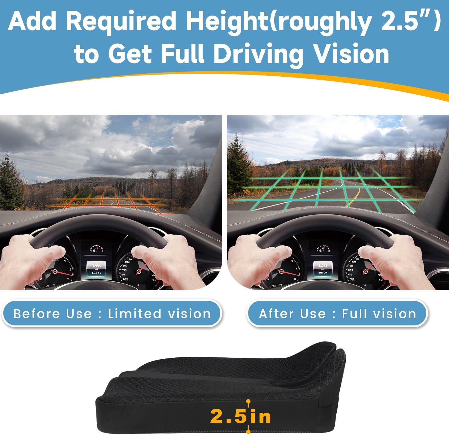 Phonery CloudRide ® Gel Seat Cushion For Driving
