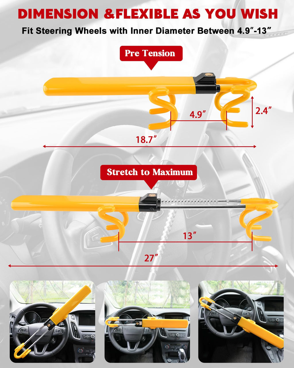 Phonery ArmorGrip  ® Steering Wheel Lock