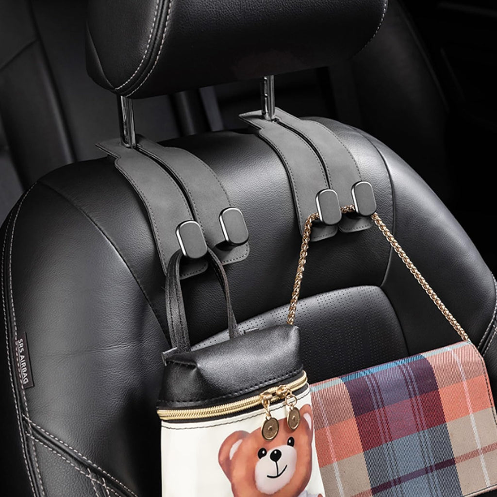 Phonery HookMate ® Headrest Hooks for Car 4 Pack