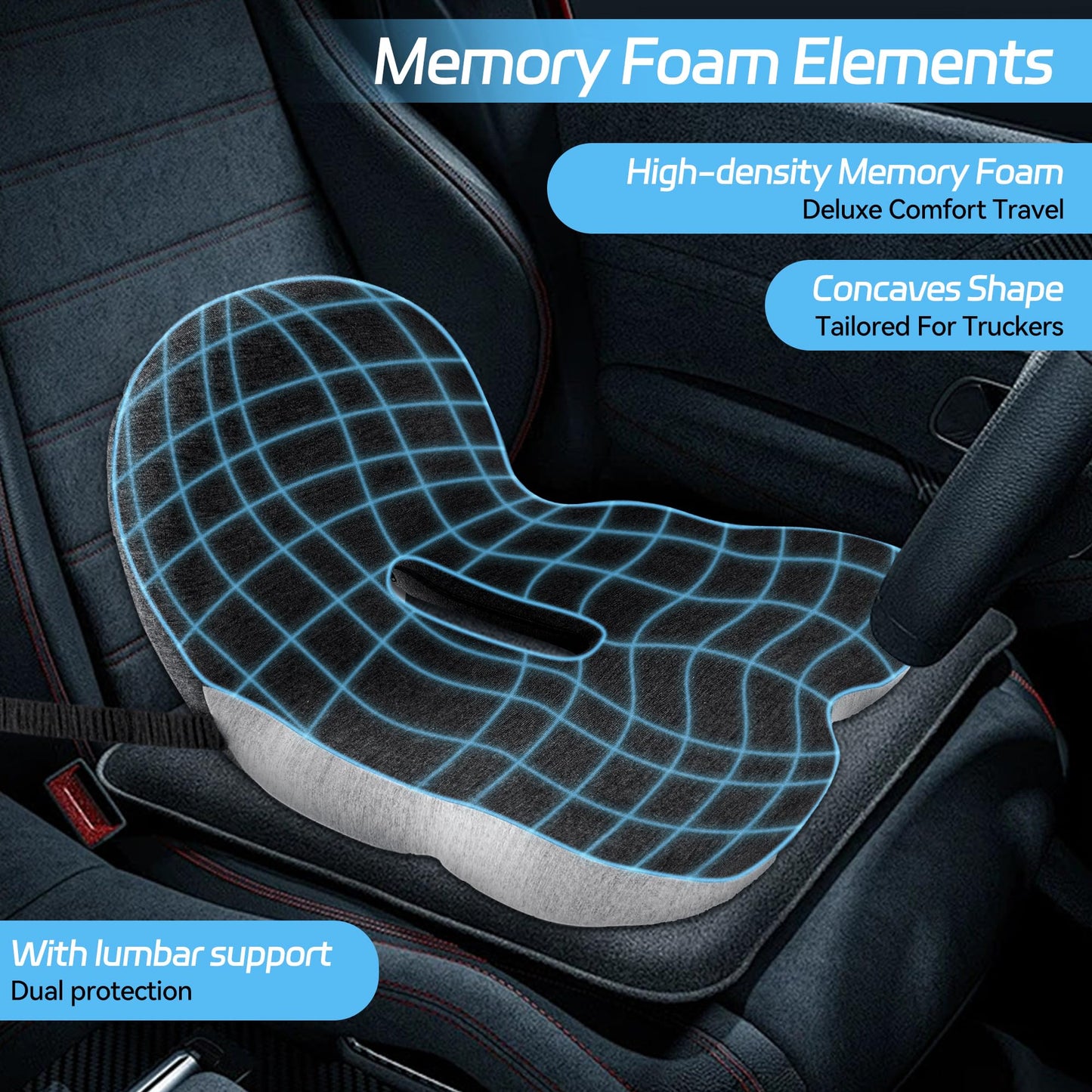 Phonery RoadComfort ® Seat Cushion for Truck Drivers