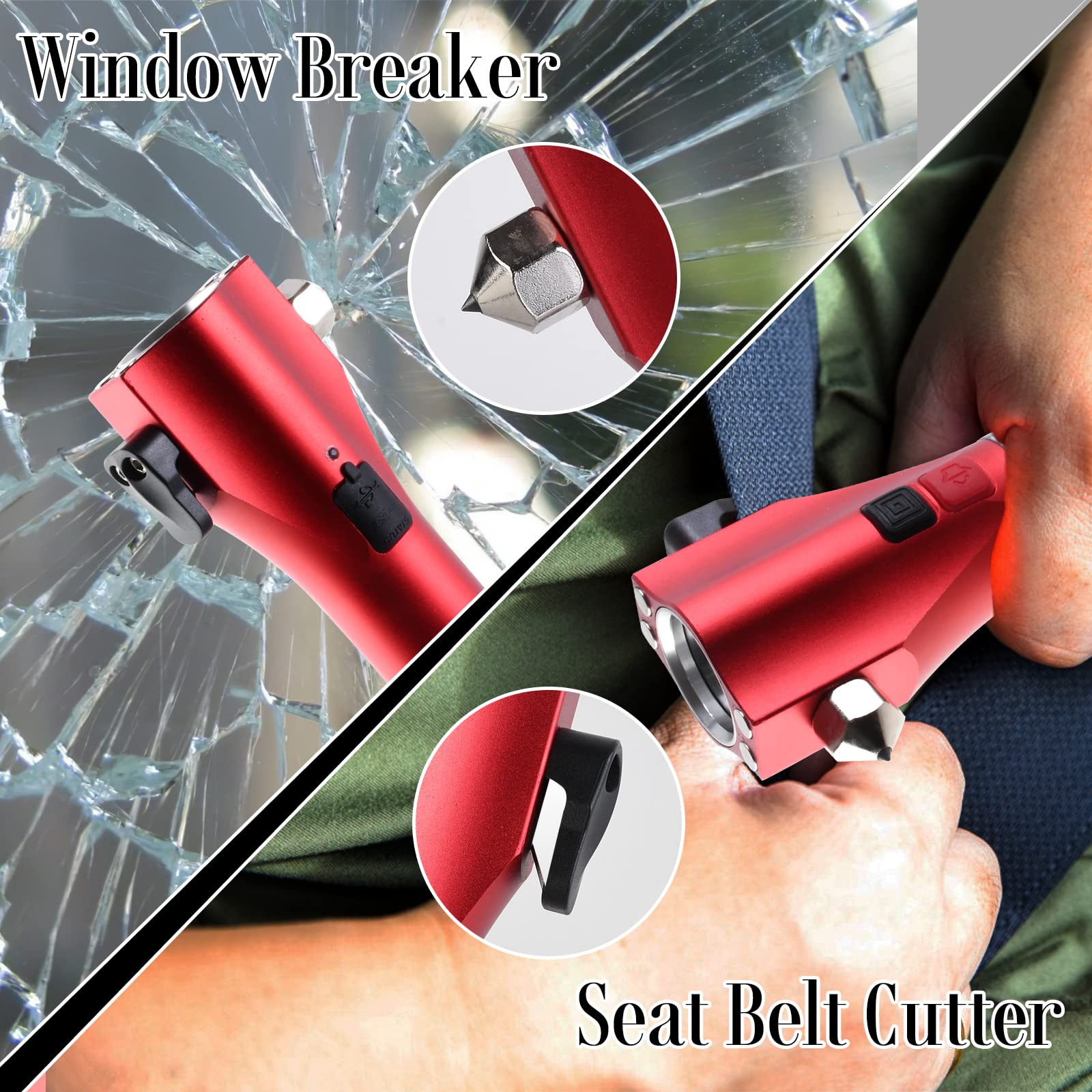 Phonery RescueTorch ® Safety Hammer For Car