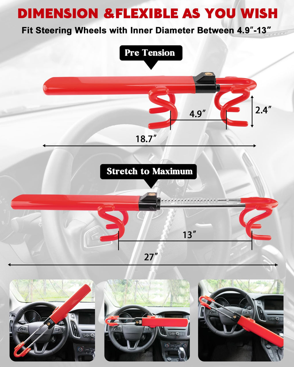 Phonery ArmorGrip  ® Steering Wheel Lock