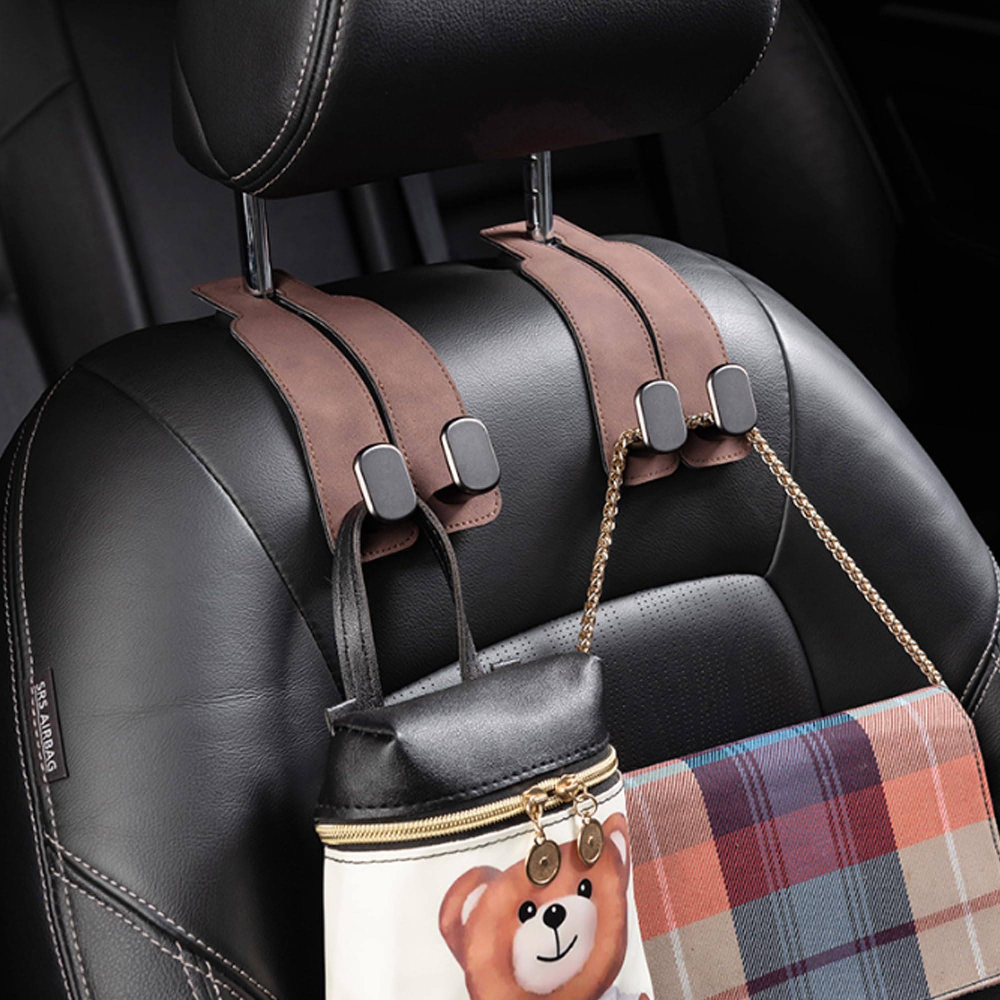 Phonery HookMate ® Headrest Hooks for Car 4 Pack