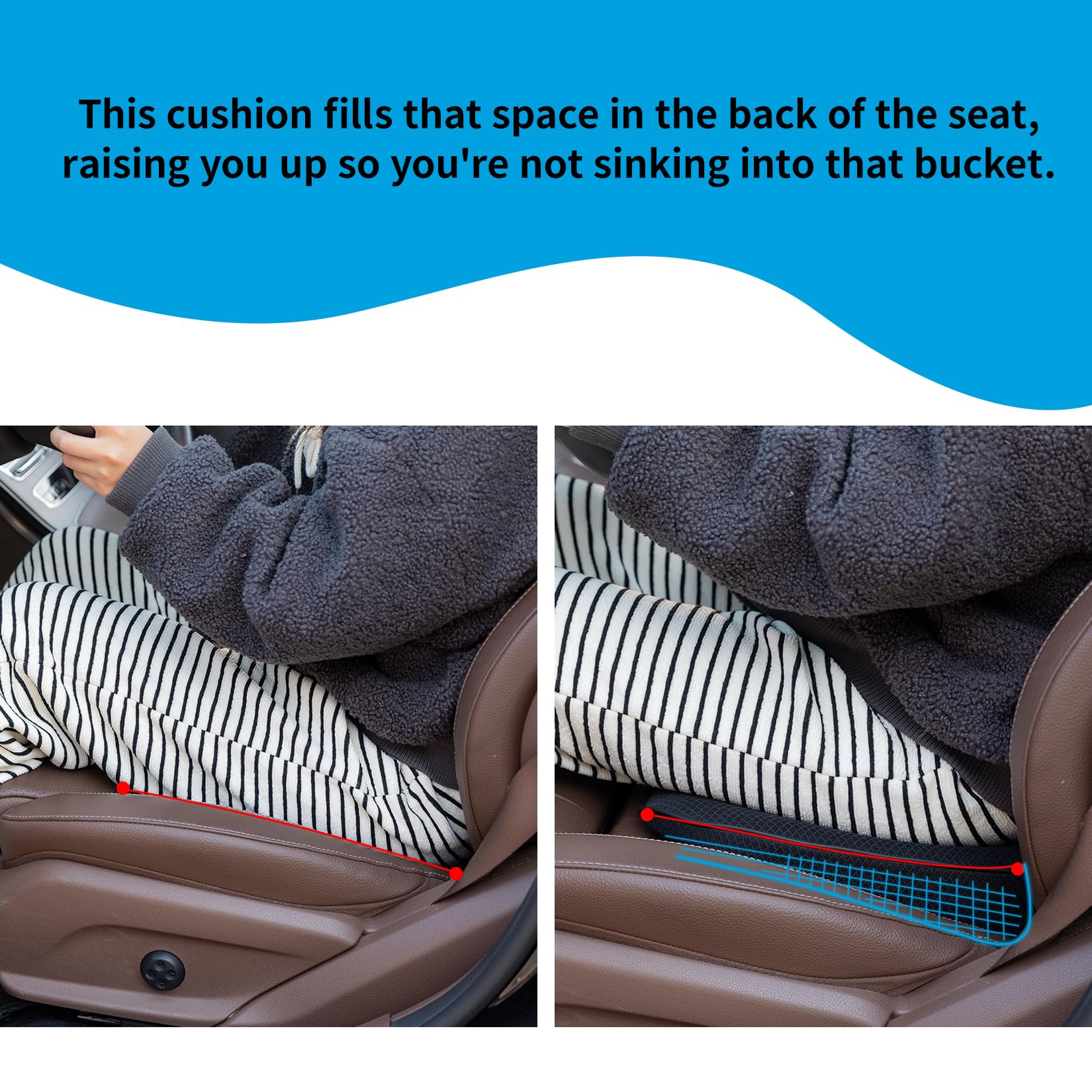 Phonery BoostDrive ® Car Seat Booster for Shorter Drivers