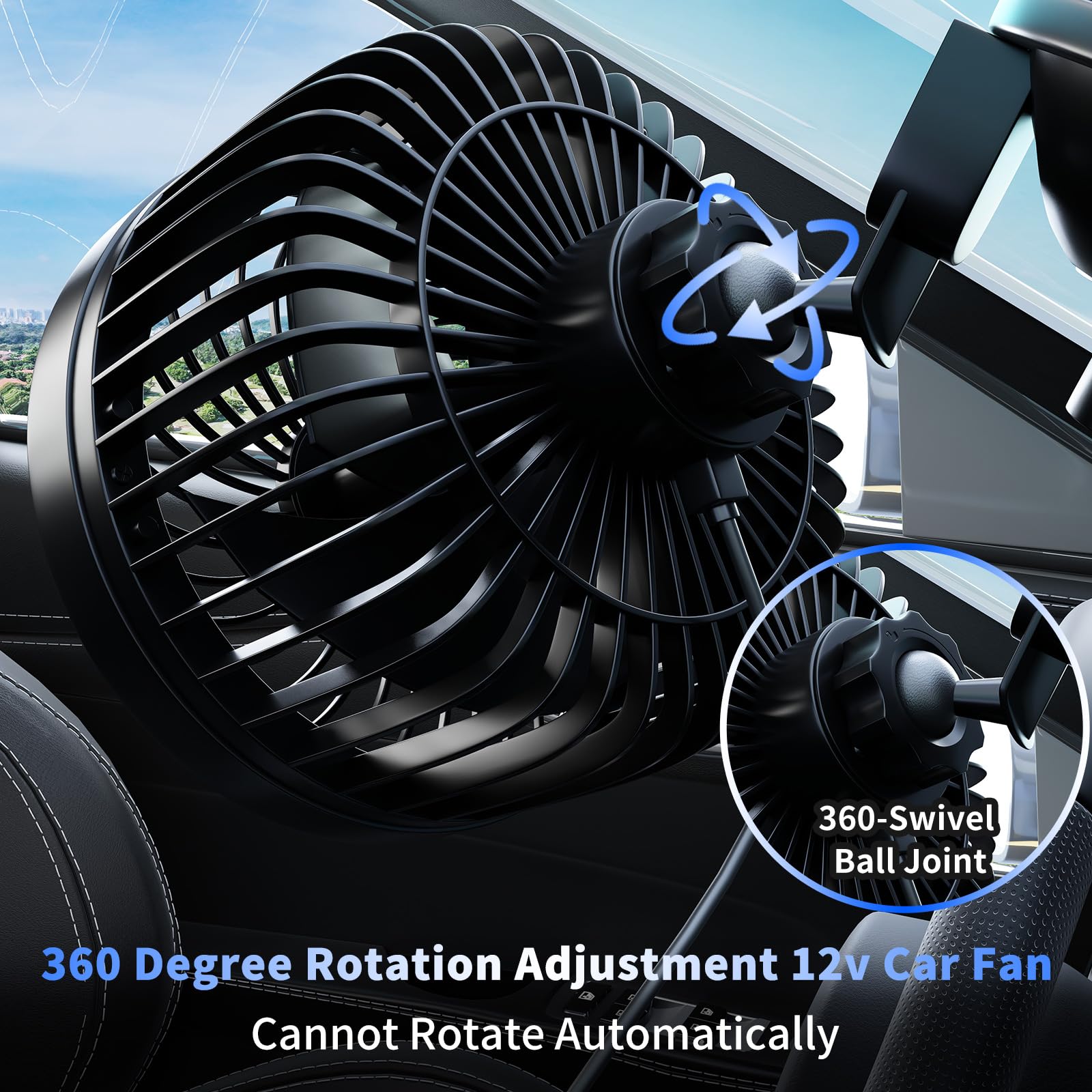 Phonery AeroFlow ® portable fan for car