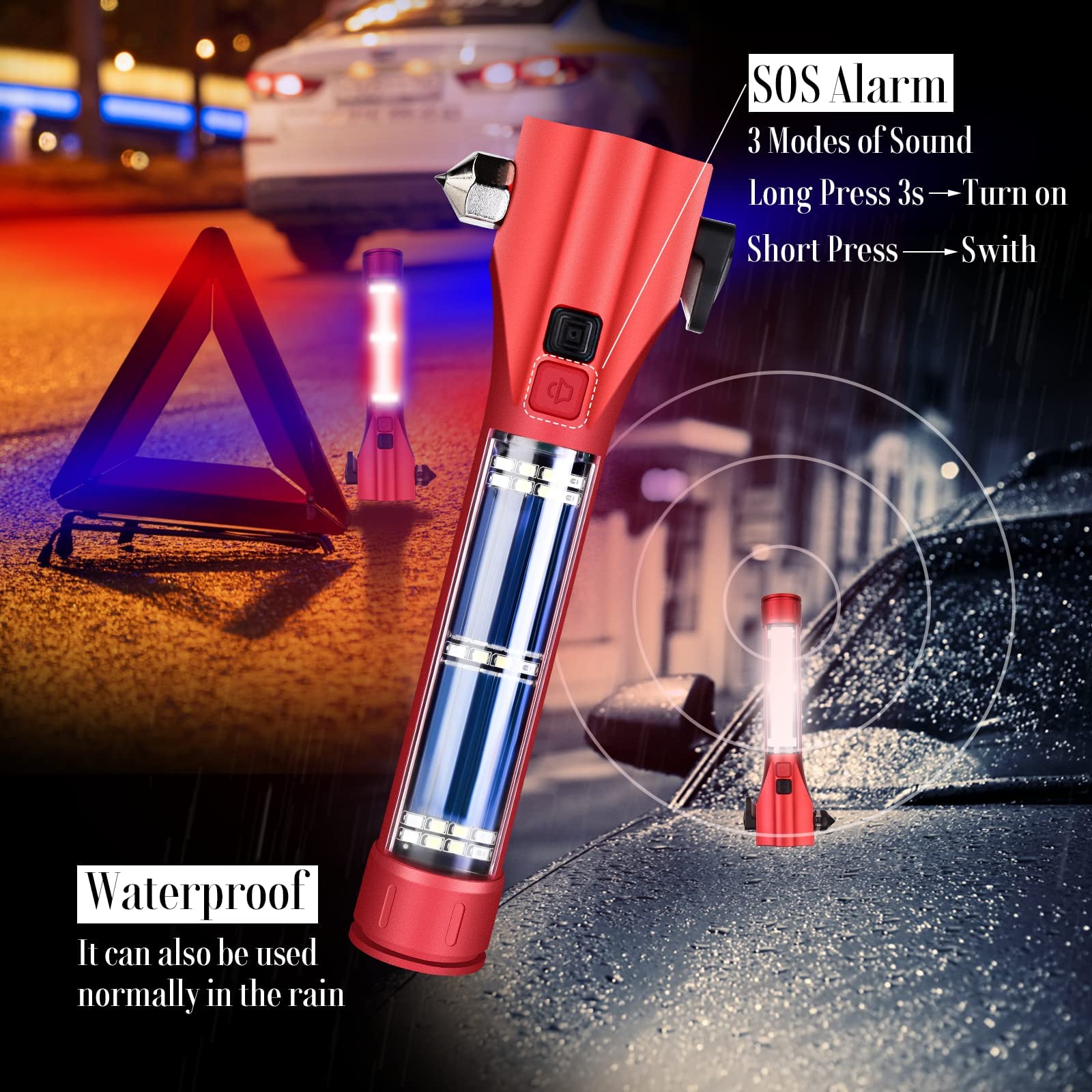 Phonery RescueTorch ® Safety Hammer For Car