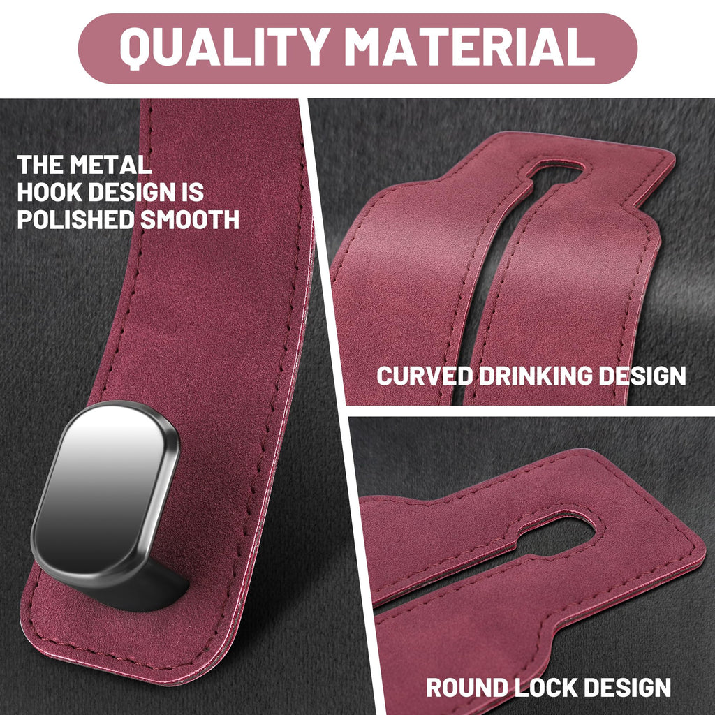 Phonery HookMate ® Headrest Hooks for Car 4 Pack