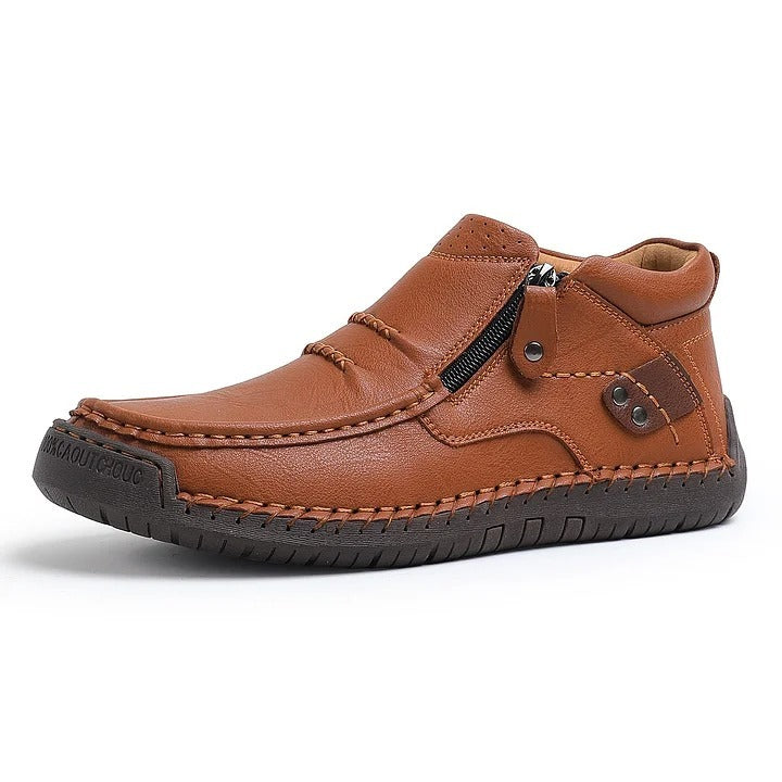 Men’s Handmade Premium Leather Slip-On Driving Boots