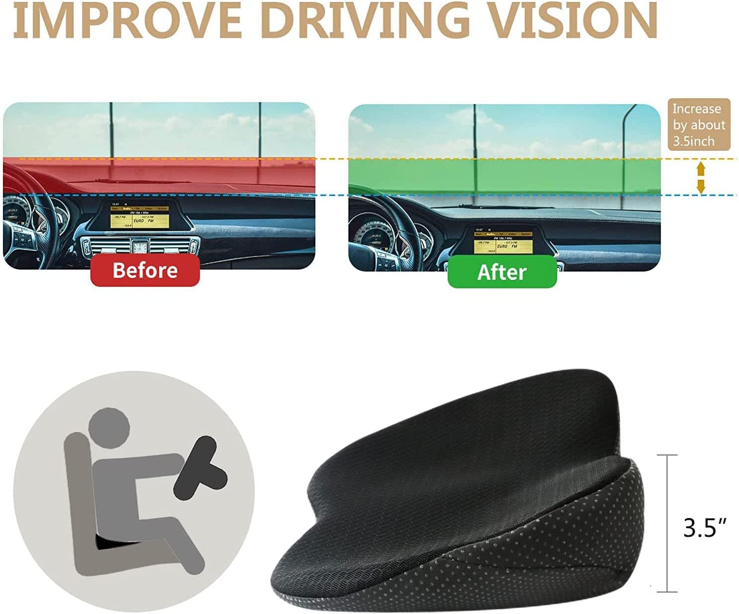 Phonery Pad ® Seat Wedge for Car