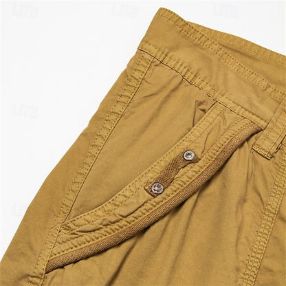 Men's Multi Pocket Plain Cargo Shorts
