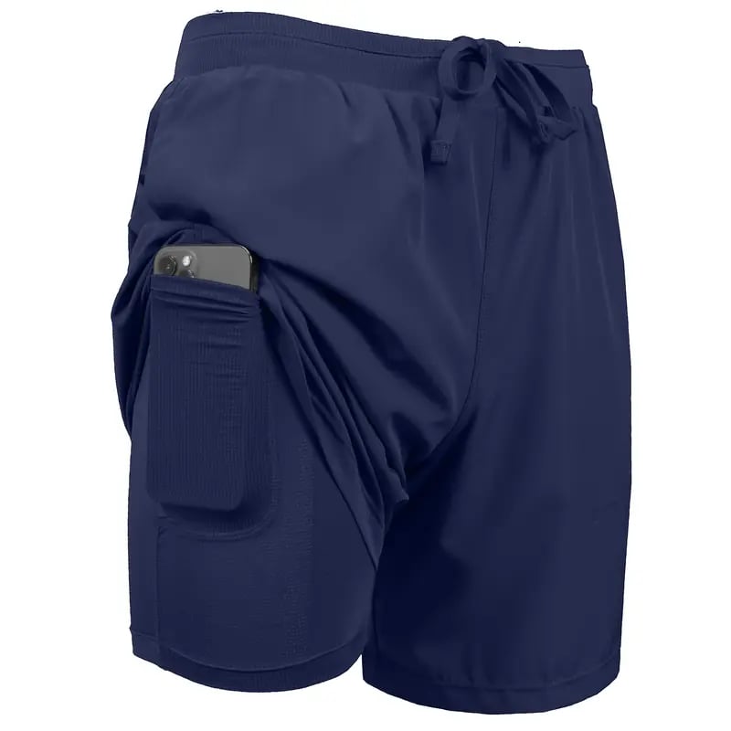 3-Pack Men's 2 in 1 Stretch Active Quick Dry Gym Running Shorts With Liner