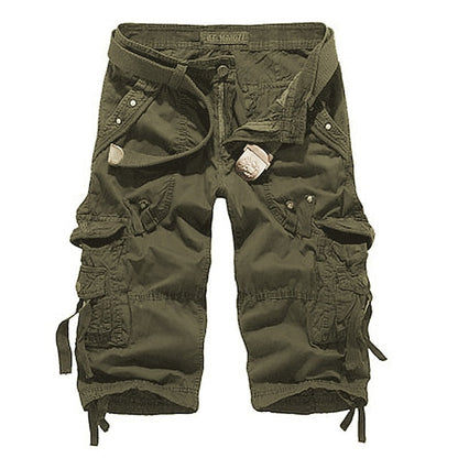 Men's Multi Pocket Plain Cargo Shorts