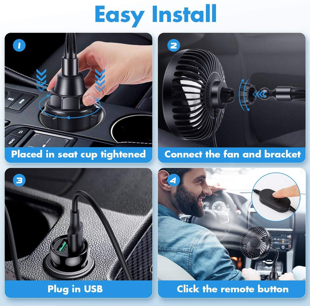 Phonery BreezeVibe ® Car Cup Holder Fan